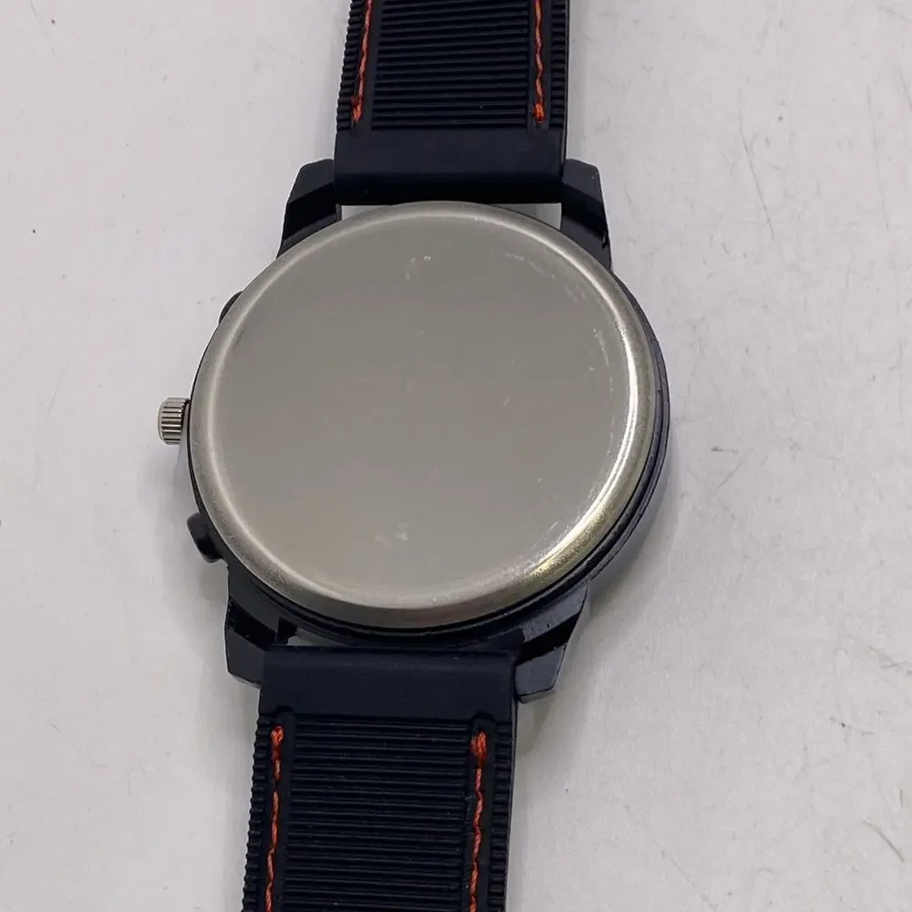 GT Mens Racing Style Rugged Rubber Black Red Watch New Battery